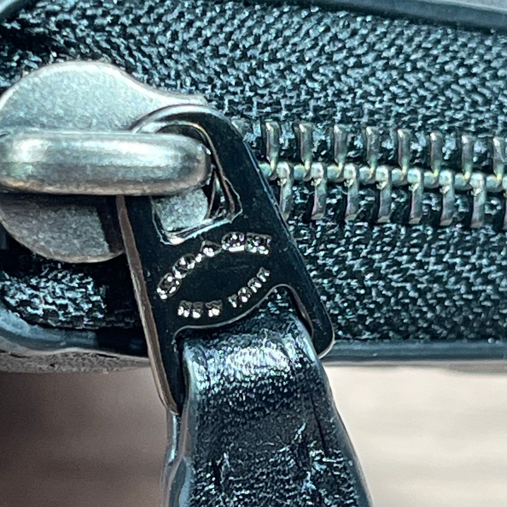 Coach Wallet Continental Accordion Zip Black Signature Debossed Leather CE551 - Picture 7 of 10
